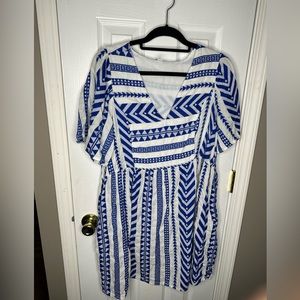 Old Navy Flutter-Sleeve V-Neck Jacquard
Mini Swing Dress for Women